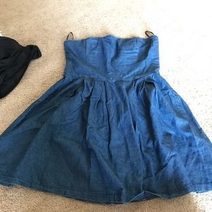 Strapless jean dress
